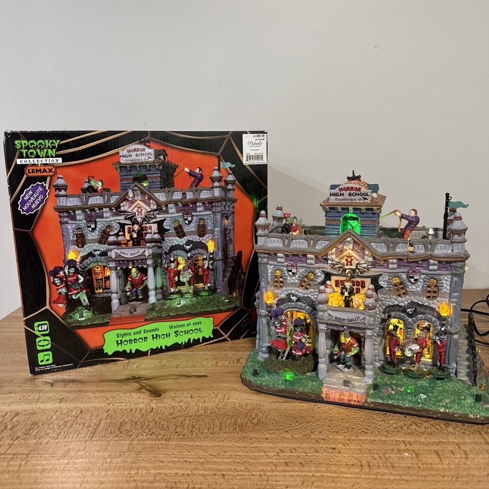 Lemax Spooky Town 2011 Horror High School 15201 Lights Sound & Motion Halloween